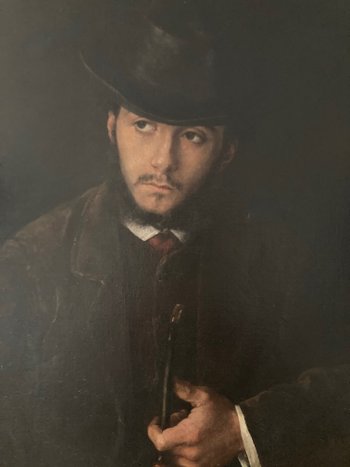 Paul de LABOULAYE (1849-1926) - Portrait de Léon Bonnat à la pipe - Huile sur Toile 
