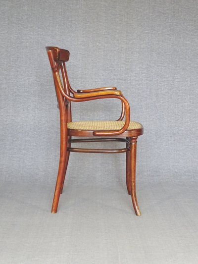 Poltrona Thonet N°221 , intarsio "bronzo" 1905, canalizzazione perfetta