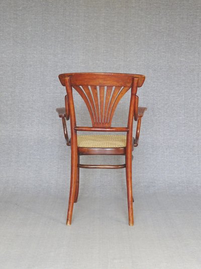 Poltrona Thonet N°221 , intarsio "bronzo" 1905, canalizzazione perfetta