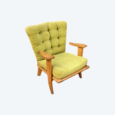 Guillerme Et Chambron , Fauteuil En Chêne , Edition Votre Maison, Circa 1970