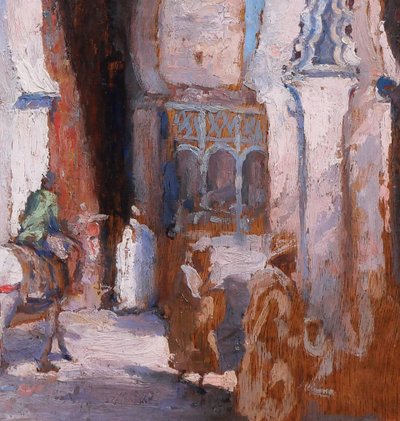 Henri Pontoy (attributed to) 1888-1968 Morocco, Fez, landscape Orientalist painting