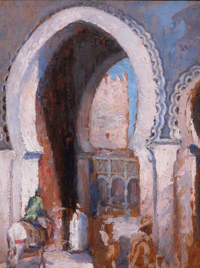 Henri Pontoy (attributed to) 1888-1968 Morocco, Fez, landscape Orientalist painting