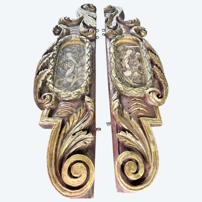 Pair Of Reliquaries - altarpiece element - 18th century