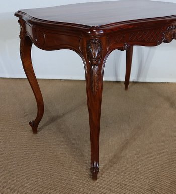  Table de milieu en Acajou massif, style Louis XV – 2ème partie XIXe 
