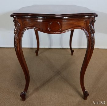  Table de milieu en Acajou massif, style Louis XV – 2ème partie XIXe 