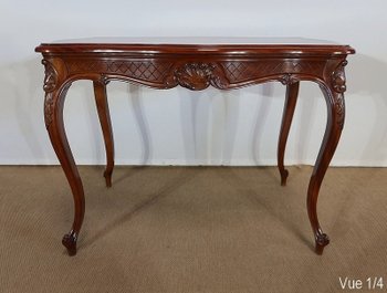  Table de milieu en Acajou massif, style Louis XV – 2ème partie XIXe 
