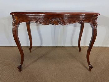  Table de milieu en Acajou massif, style Louis XV – 2ème partie XIXe 