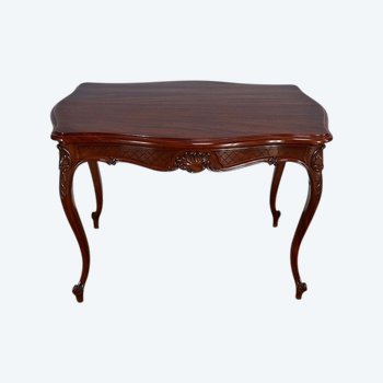  Table de milieu en Acajou massif, style Louis XV – 2ème partie XIXe 