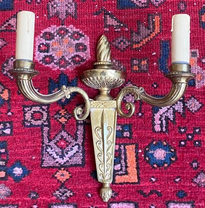 Pair of gilt bronze Empire-style wall sconces from the early 20th century