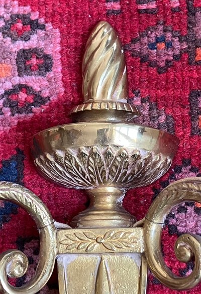 Pair of gilt bronze Empire-style wall sconces from the early 20th century