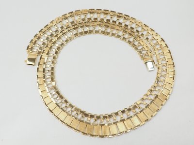 Collier ancien maille plate en or jaune 