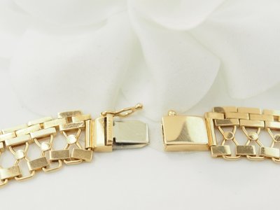 Collier ancien maille plate en or jaune 
