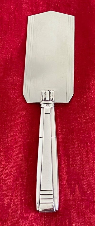 Art-Deco silver and silver-plated cake server circa 1930-1940 Puiforcat goldsmith