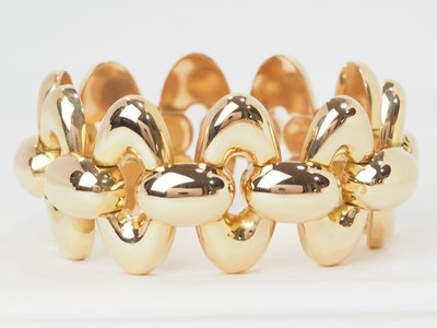 Wichtiges Tank-Armband aus den 40er Jahren in Roségold