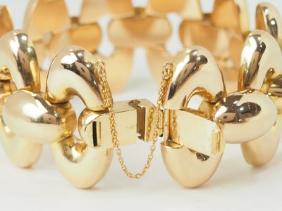Wichtiges Tank-Armband aus den 40er Jahren in Roségold