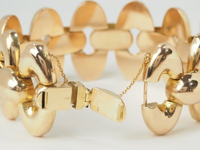 Wichtiges Tank-Armband aus den 40er Jahren in Roségold