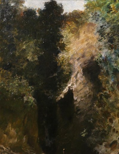 François SCHOMMER 1850-1935 Flusslandschaft mit Fischern, Gemälde, Barbizon, um 1900-10