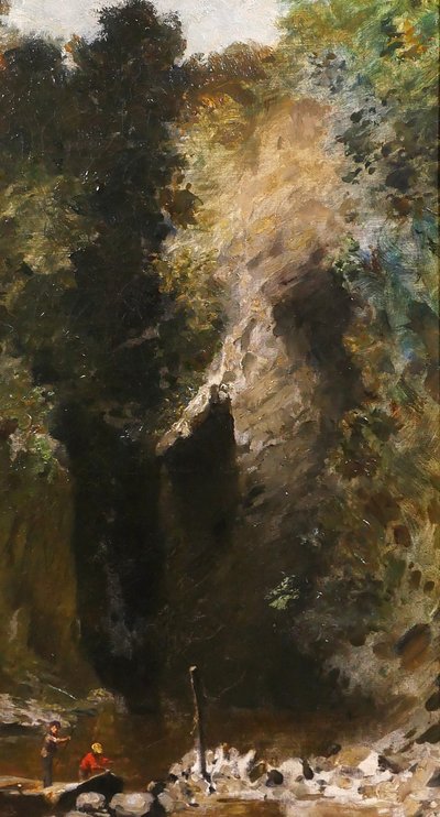 François SCHOMMER 1850-1935 Flusslandschaft mit Fischern, Gemälde, Barbizon, um 1900-10