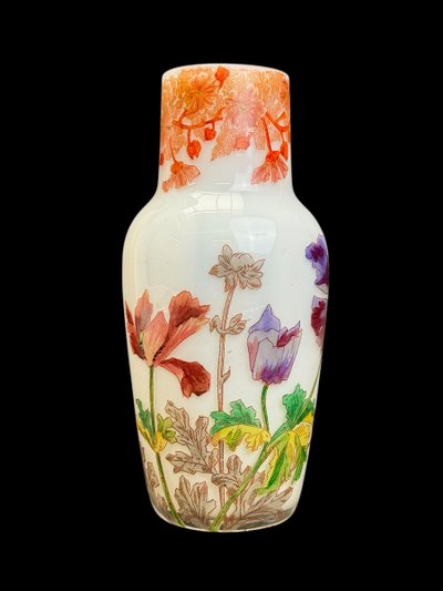 Legras Vase mit Anemonen-Dekor