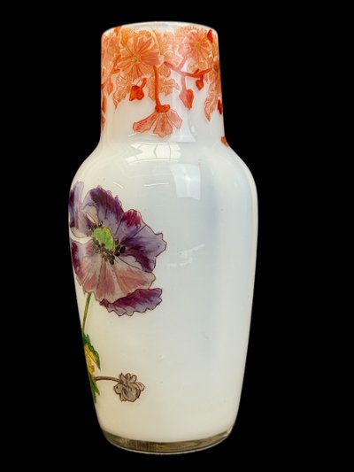 Legras Vase mit Anemonen-Dekor