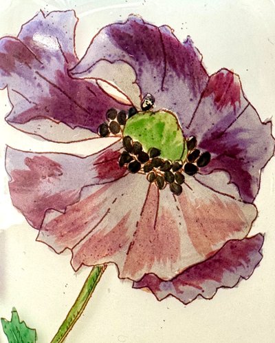 Legras Vase mit Anemonen-Dekor