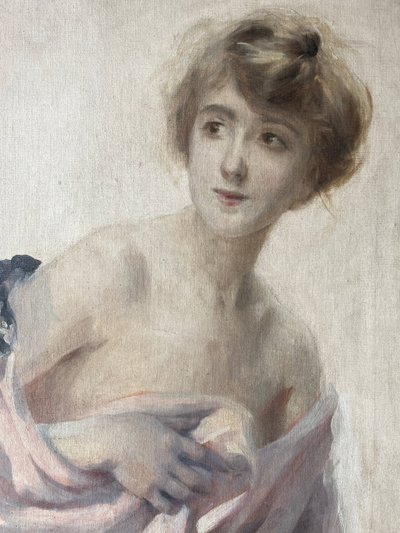 Gemälde HST/P "Elegante mit nackten Schultern" attr. Paul Emile CHABAS (1869-1937)