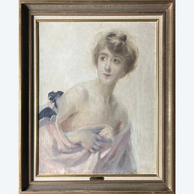 Gemälde HST/P "Elegante mit nackten Schultern" attr. Paul Emile CHABAS (1869-1937)