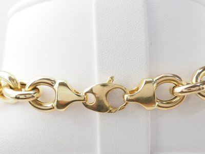 Collier maille forçat ronde en chute en or jaune 
