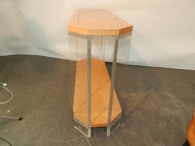 1970s Console Table in Birch Veneer and Perpex