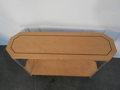 1970s Console Table in Birch Veneer and Perpex