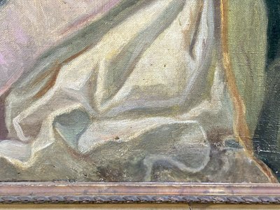 Tableau, portrait de femme ,armorié