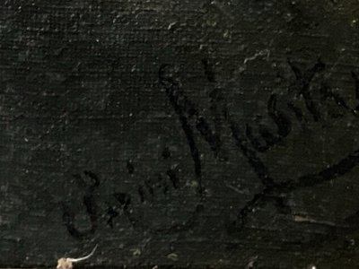 Tableau, portrait de femme ,armorié