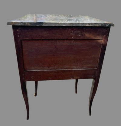 COMMODE DEL XVIII SECOLO DI STILE LOUIS XV IN MARQUETRY DI FIORI CON TOPI IN MARMO