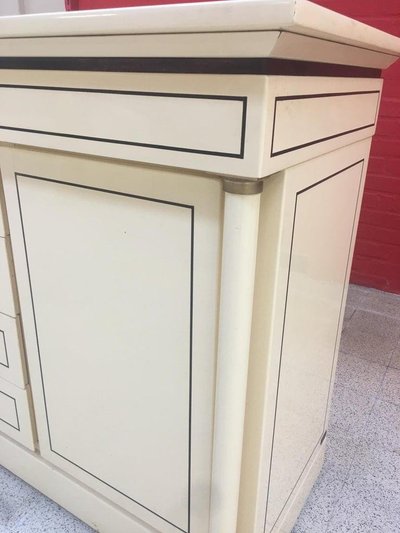 Maison Jean Charles, Buffet Neoclassic En Bois Laqué   Circa 1970