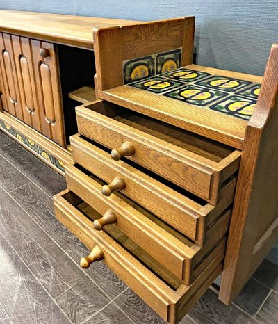 Guillerme Et Chambron , Grande credenza "simon" Edition Votre Maison Circa 1970