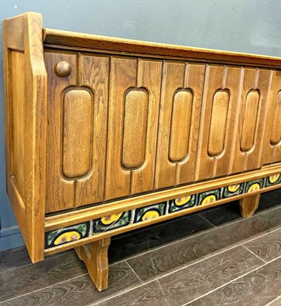 Guillerme Et Chambron , Grande credenza "simon" Edition Votre Maison Circa 1970