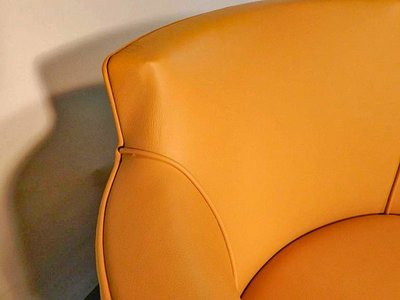 Decoene Freres , Important Fauteuil De Bureau Art Deco , Macassar Et Cuir, Restauré, Circa 1930