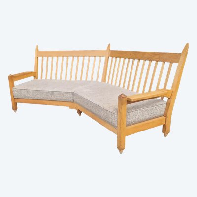 Guillerme Et Chambron , Oak Bench Seat , Edition Votre Maison, Circa 1970