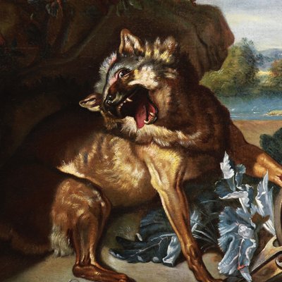 Ancienne peinture à l'huile sur toile 18ème siècle ,d'après Jean Baptiste Oudry école française