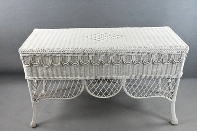 Console Néo Classique En Rotin  Laqué ,circa 1970