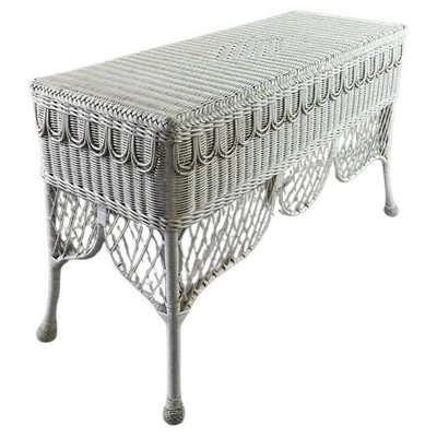 Console Néo Classique En Rotin  Laqué ,circa 1970
