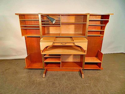 Compact Home Office Desk Interireur Sycomore Circa 1950/1960