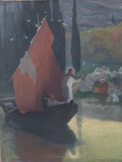 Louis Roger (1874-1953), La Prédication Au Bord Du Lac De Tibériade, Grand Prix De Rome 1899