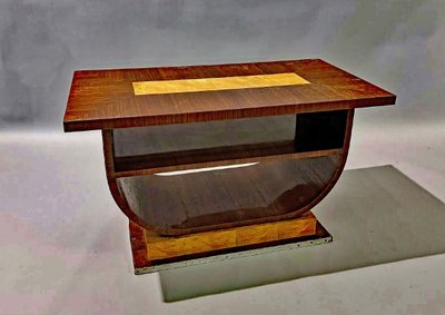 Art Deco Side Table in Rosewood and Maple, Circa 1930
