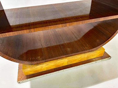 Art Deco Side Table in Rosewood and Maple, Circa 1930