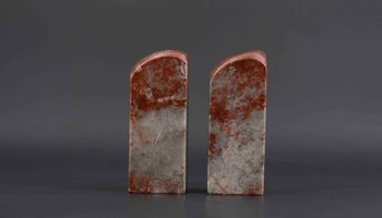 Paar Specksteinstempel, China Ende des 19., Anfang des 20. Jahrhunderts