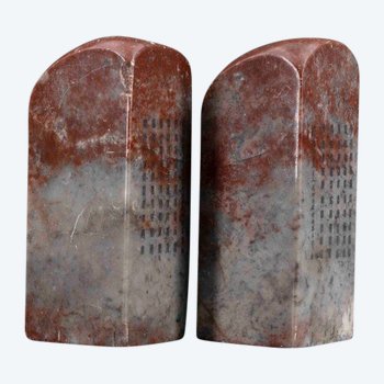 Paar Specksteinstempel, China Ende des 19., Anfang des 20. Jahrhunderts