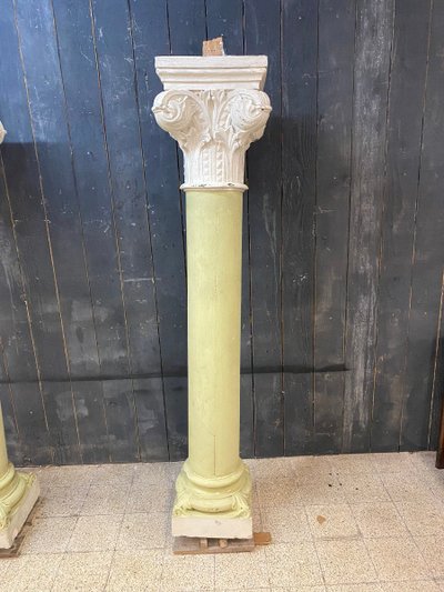 Pair of Antique Patinated Plaster Columns From A Theater Circa 1880