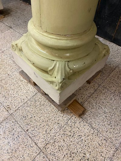 Pair of Antique Patinated Plaster Columns From A Theater Circa 1880