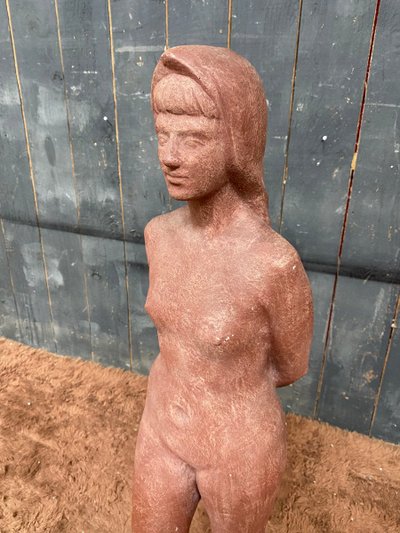 Sculpture En Terre Blanche  Attribute à Perugini Mario, Circa 1960